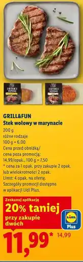 Lidl GRILL&FUN Stek wołowy w marynacie oferta