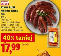 Lidl PIKOK PURE Kiełbasa śląska, XXL oferta