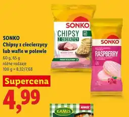 Lidl SONKO Chipsy z ciecierzycy lub wafle w polewie oferta