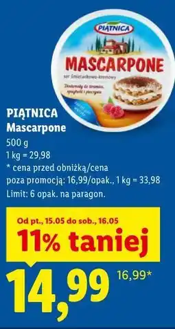 Lidl PIĄTNICA Mascarpone oferta