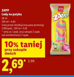 Lidl ZAPP Lody na patyku oferta