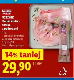 Lidl RZEŹNIK Polski królik - tuszka z podrobami oferta