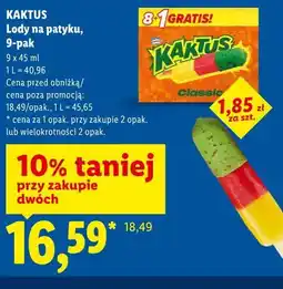 Lidl Lody na patyku, 9-pak KAKTUS oferta