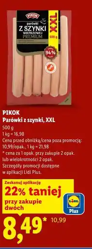 Lidl Parówki z szynki, XXL oferta