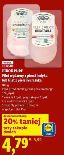 Lidl Filet wędzony z piersi indyka lub filet z piersi kurczaka oferta