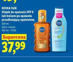 Lidl NIVEA SUN Olejek do opalania SPF 6 lub balsam po opalaniu przedłużający opaleniznę oferta