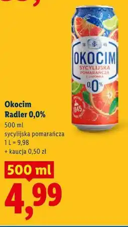 Lidl Okocim Radler 0,0% oferta