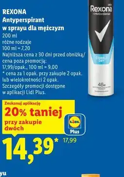 Lidl REXONA Antyperspirant w sprayu dla mężczyzn oferta