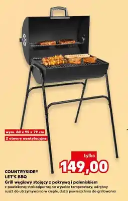 Kaufland Grill węglowy stojący z pokrywą i paleniskiem COUNTRYSIDE LET'S BBQ wym. 60x95x79cm oferta