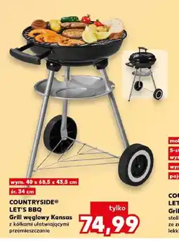 Kaufland Grill węglowy Kansas COUNTRYSIDE LET'S BBQ wym. 40x68,5x43,5cm oferta
