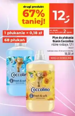 Płyn do płukania tkanin Coccolino fresh & soft blue splash 68 płukań