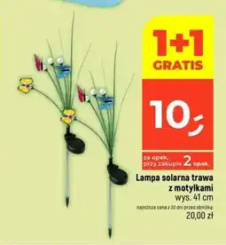 Dealz Lampa solarna trawa z motylkami wys. 41cm oferta