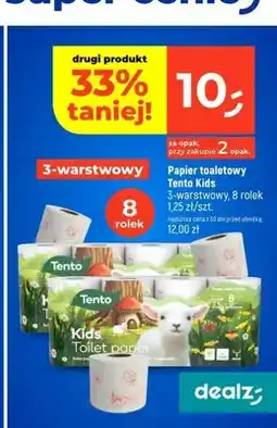 Dealz Papier toaletowy 3-warstwowy Tento Kids 8-pak oferta