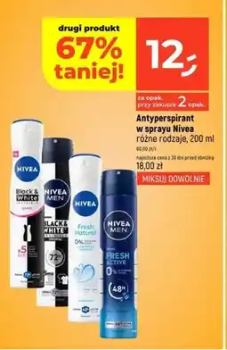 Dealz Antyperspirant w sprayu Nivea Black & White Invisible clear oferta