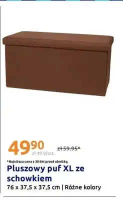 Action Pluszowy puf XL ze schowkiem 76x37,5x37,5cm oferta
