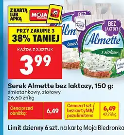 Biedronka Serek Almette bez laktozy oferta