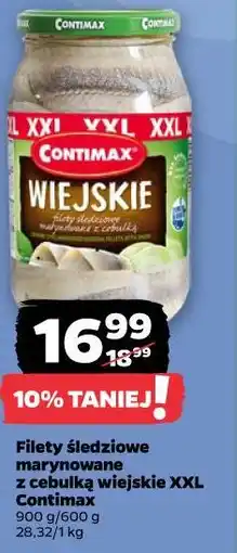 Netto Filety śledziowe marynowane z cebulką wiejskie XXL Contimax oferta