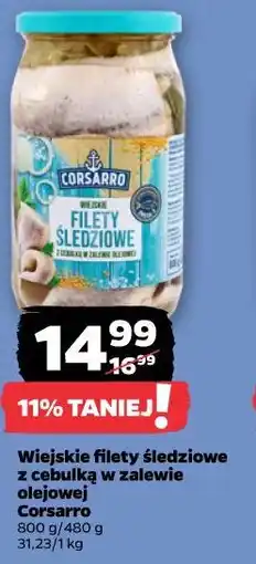 Netto Wiejskie filety śledziowe z cebulką w zalewie olejowej Corsarro oferta