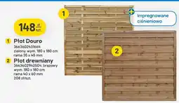 Castorama Płot drewniany brązowy wym. 180x180cm rama 40x60mm oferta