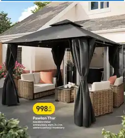 Castorama Pawilon Thar antracytowy wym. 3x3m zawiera zasłony i moskitiery oferta