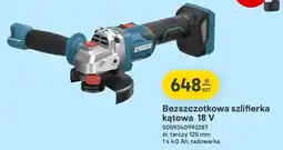 Castorama Bezszczotkowa szlifierka kątowa Erbauer 18V śr. tarczy 125mm 1x4,0Ah ładowarka oferta
