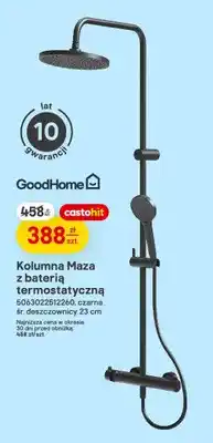 Castorama Kolumna GoodHome Maza z baterią termostatyczną czarna śr. deszczownicy 23cm oferta