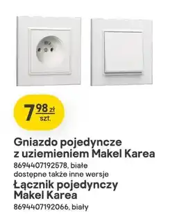 Castorama Gniazdo pojedyncze z uziemieniem Makel Karea białe oferta