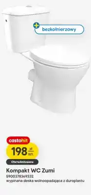 Castorama Kompakt WC Zumi bezkołnierzowy wypinana deska wolnoopadająca z duroplastu oferta