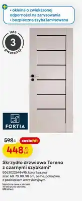 Castorama Skrzydło drzwiowe FORTIA Toreno z czarnymi szybkami kolor kaszmir pełne szer. 60,70,80,90cm oferta