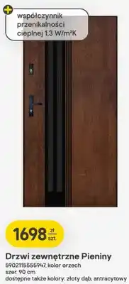 Castorama Drzwi zewnętrzne Pieniny kolor orzech szer. 90cm oferta
