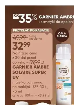 SuperPharm Mgiełka ochronna na makijaż Garnier Ambre Solaire Super UV SPF 50+ oferta