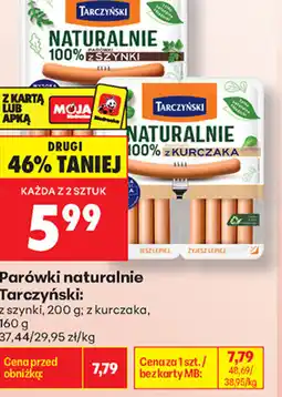 Biedronka Parówki naturalnie Tarczyński oferta