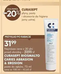 SuperPharm Pasta do zębów CURASEPT BIOSMALTO CARIES ABRASION & EROSION oferta