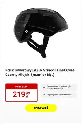 Kask rowerowy lazer Vandal KinetiCore Czarny Miejski (rozmiar M/L)