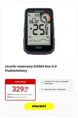 Licznik rowerowy sigma Rox 4.0 Podświetlany