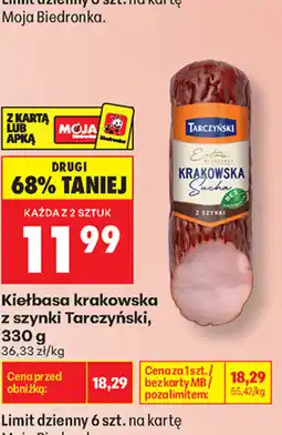 Biedronka Kiełbasa krakowska z szynki oferta