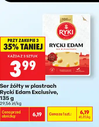 Biedronka Ser żółty w plastrach Rycki Edam oferta