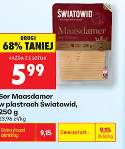 Biedronka Ser Maasdamer w plastrach oferta