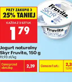 Biedronka Jogurt naturalny Skyr Fruvita oferta