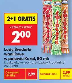 Biedronka Lody Świderki waniliowe w polewie oferta