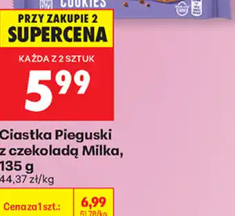 Biedronka Ciastka Pieguski z czekoladą Milka oferta