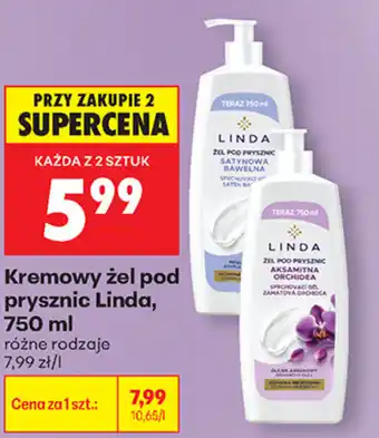Biedronka Kremowy żel pod prysznic Linda oferta
