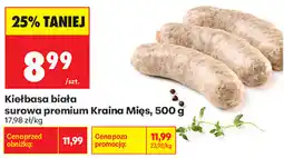 Biedronka Kiełbasa biała surowa premium Kraina Mięs oferta