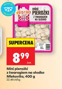 Biedronka Mini pierożki z twarogiem na słodko Mlekovita oferta