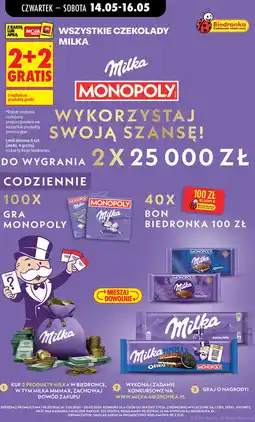 Biedronka Wszystkie czekolady Milka oferta