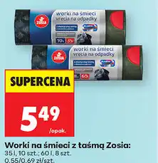 Biedronka Worki na śmieci z taśmą Zosia oferta