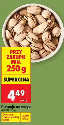 Biedronka Pistacje na wagę oferta