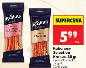 Biedronka Kabanosy Selection Krakus, 85 g oferta