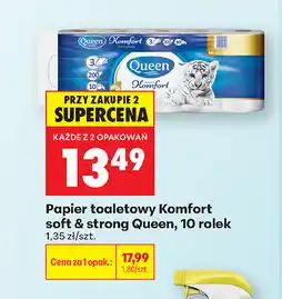 Biedronka Papier toaletowy Komfort soft & strong Queen, 10 rolek oferta