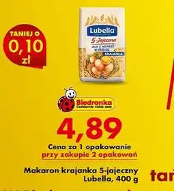 Biedronka Makaron krajanka 5-jajeczny Lubella oferta
